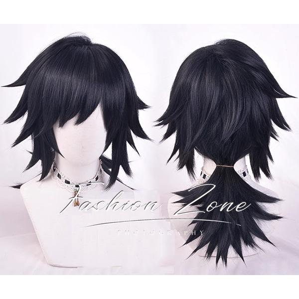 送料無料◇鬼滅の刃 風 冨岡 義勇 コスプレ ウィッグ かつら 激安 WIG