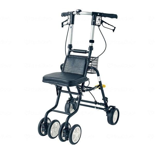 島製作所 シルバーカー テノールEVO クロコダイルBK 折りたたみ式 杖