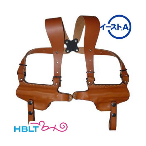 イーストA 革 ショルダー ダブルホルスター M92F など用 ブラウン 811W