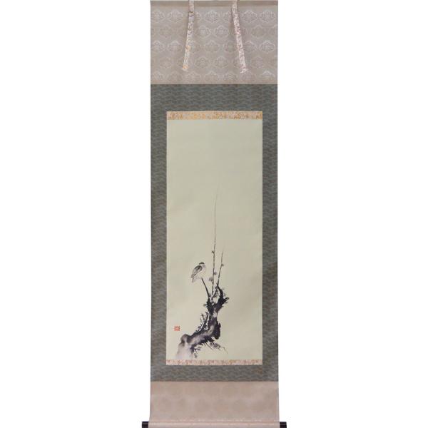 掛軸 宮本武蔵 複製画（紅梅鳩図）(掛け軸 尺五立) : 大瑠堂 - 通販