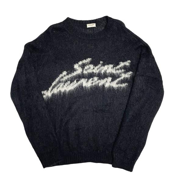 SAINT LAURENT 【中古】 Saint Laurent サンローラン ロゴ モヘア