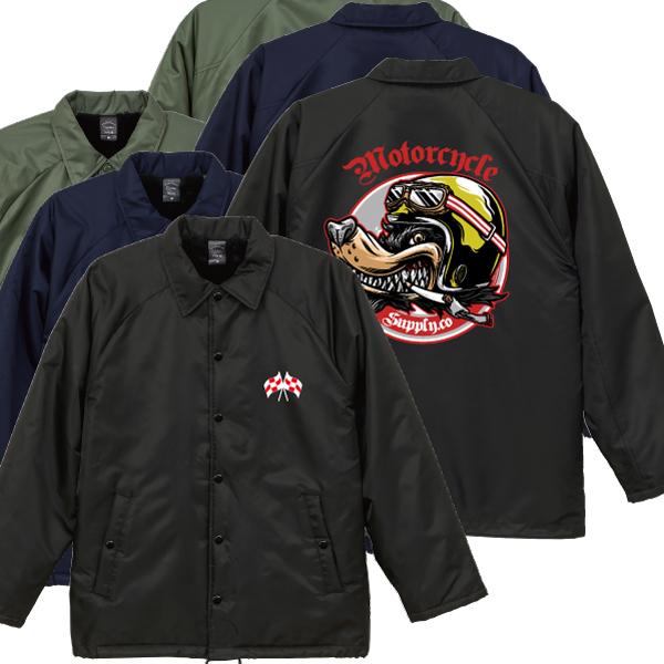 ウルフMortorcycle Supply ボア付き コーチジャケット オオカミ 狼