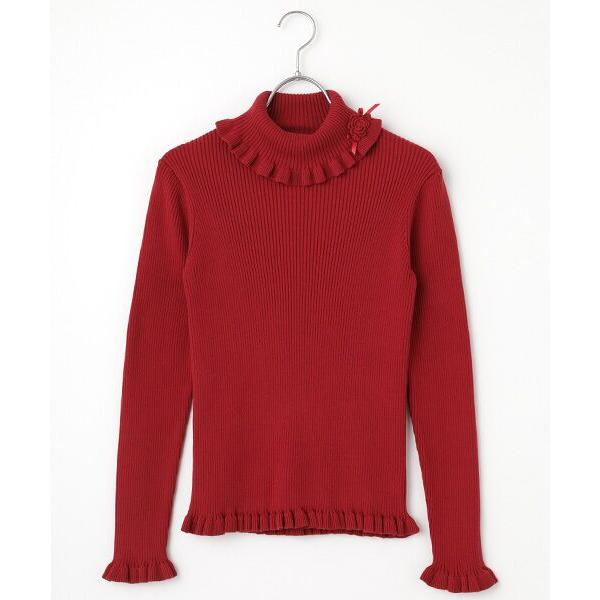 PINK HOUSE（ピンクハウス） モチーフ付きタートルリブニット