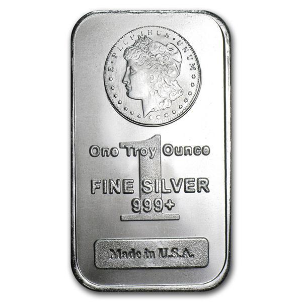 純銀シルバーインゴット モルガン シルバーバー 1オンス アメリカ 純銀