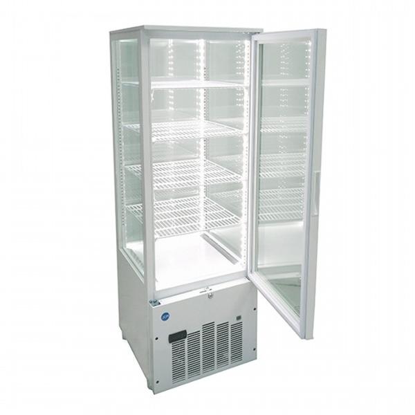 JCM JCM 4面ガラス冷蔵ショーケース 片面扉 2℃〜12℃ 237L JCMS-240