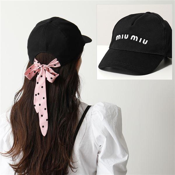 miu miu（ミュウミュウ） 5HC256 2DOQ コットン ベースボールキャップ