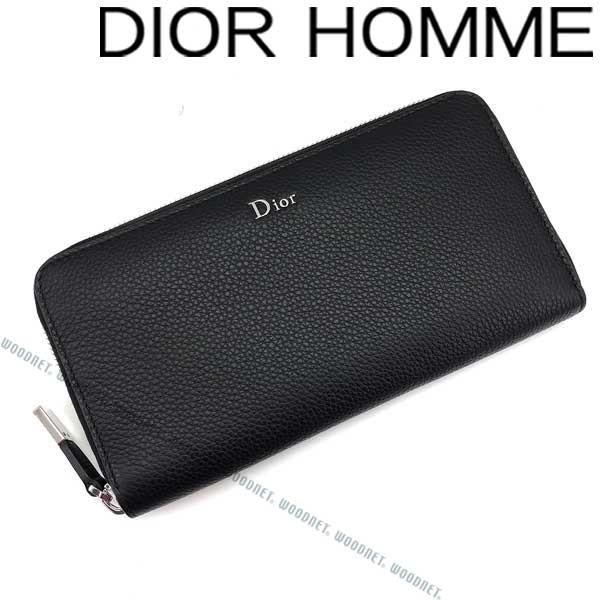 Dior HOMME DIOR ディオールオム 型押しレザー ジップアラウンド長財布