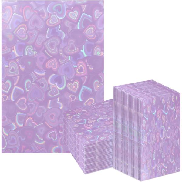 きらきらぷんぷん丸 カードスリーブ ホログラム ハート 柄 パープル