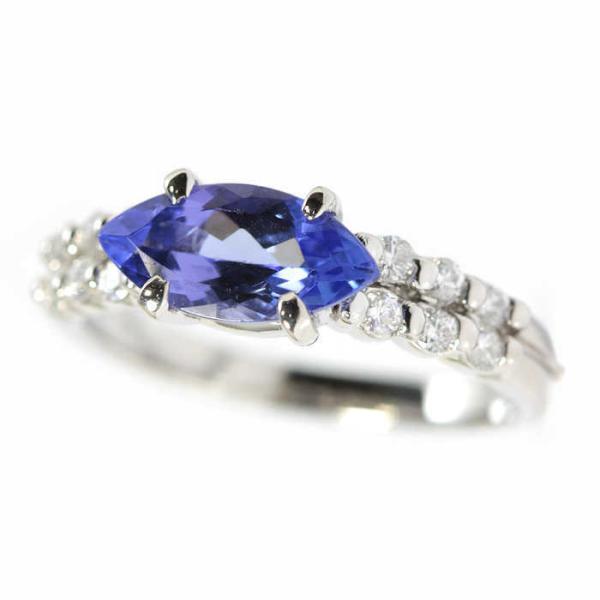 Pt900 タンザナイト リング 1.36/0.24ct ダイヤモンド 12号 プラチナ