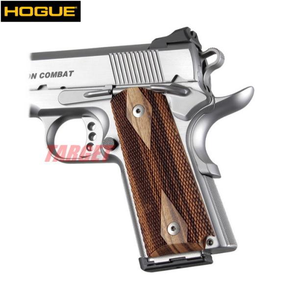 ☆HOGUE 1911 コンパクト用 木製グリップ ダイヤチェッカー パネル