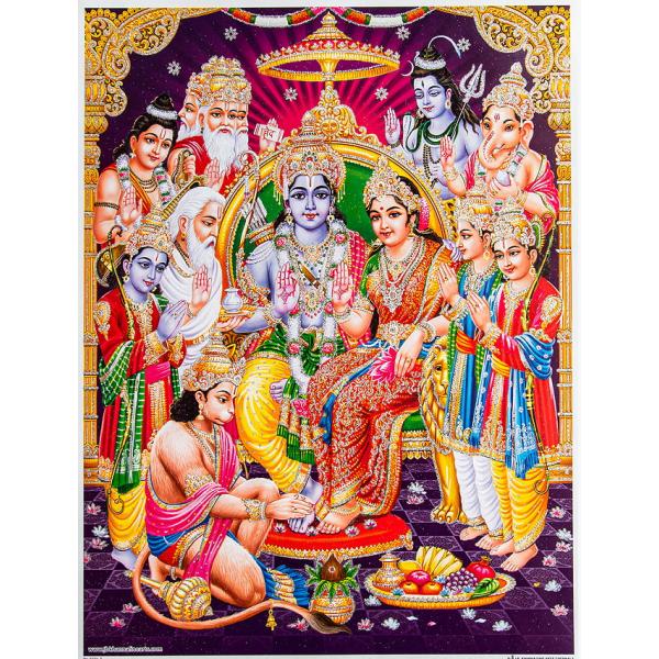 ラクシュミー 吉祥天 Lakshmi Laxmi 〔約40.5cm×約30.5cm〕輝くラメ