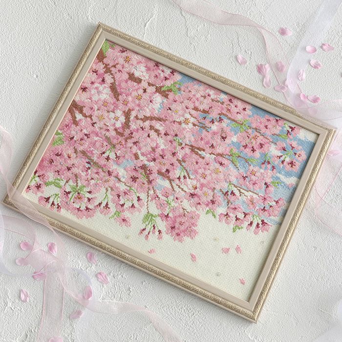 クロスステッチフレーム＜春爛漫＞ | リバティ 生地、編み物、刺繍