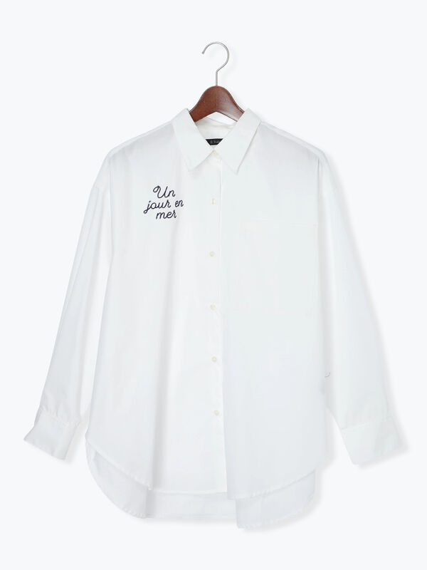 ポイント刺繍シャツ《2026 spring catalog item》（オフホワイト