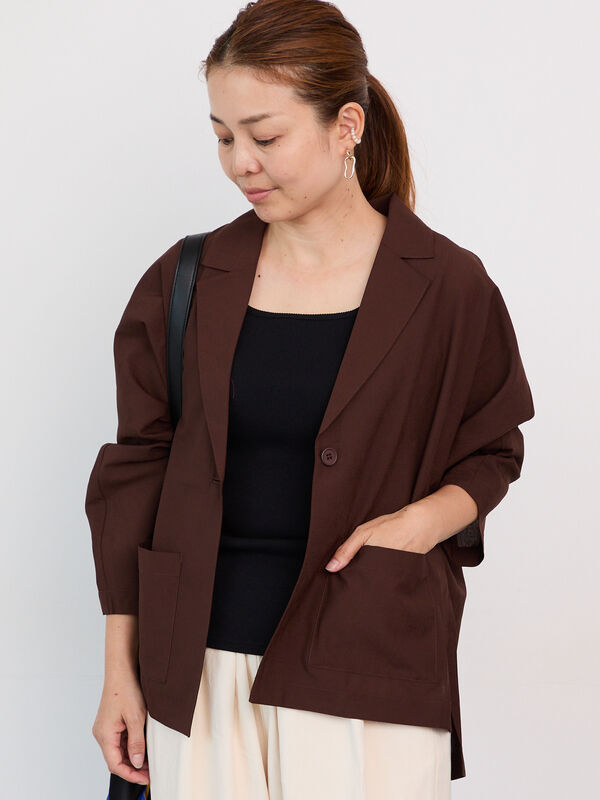 セール】 シアードルマンテーラードジャケット（ブラック/ベージュ