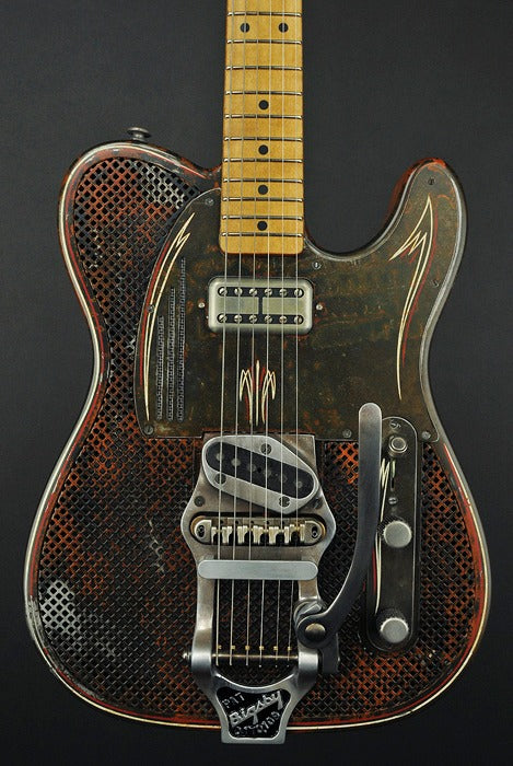 13198 Rust O Matic Pinstripe Square Perforated SteelCaster with