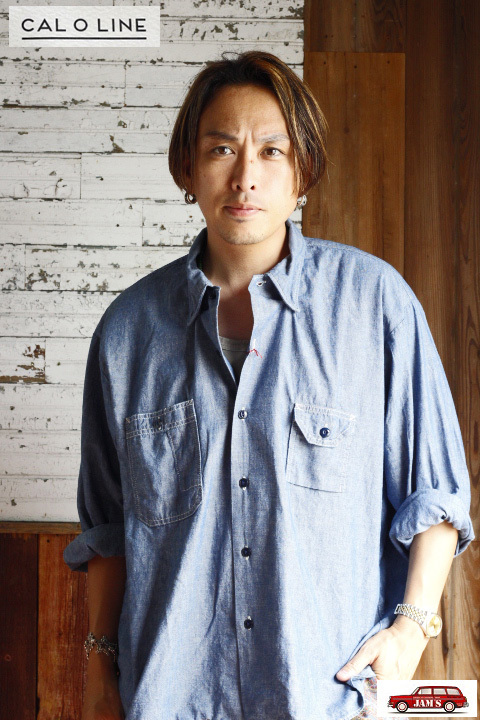CAL O LINE」CHAMBRAY LONG SLEEVE SHIRT キャルオーライン