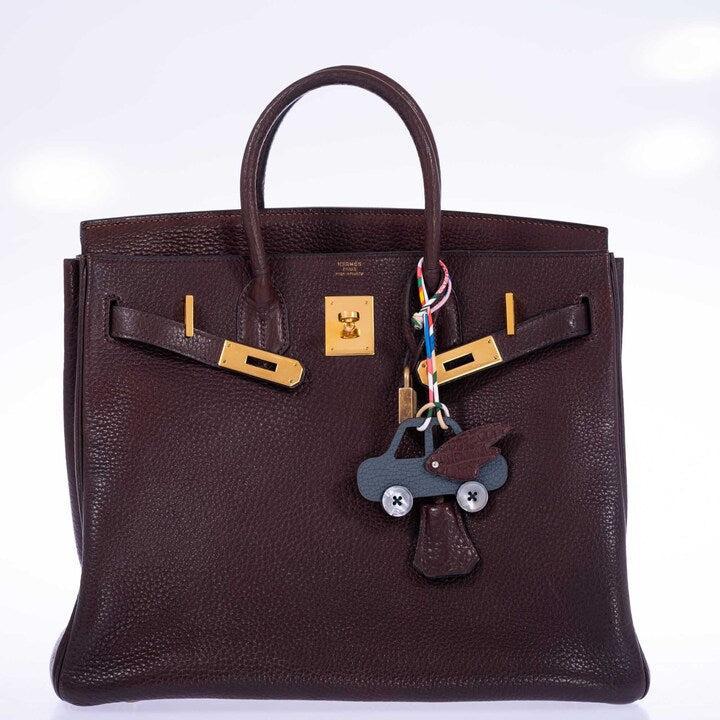 Hermès petit h Winged Car Charm Vert Amande Tog and Chocolate