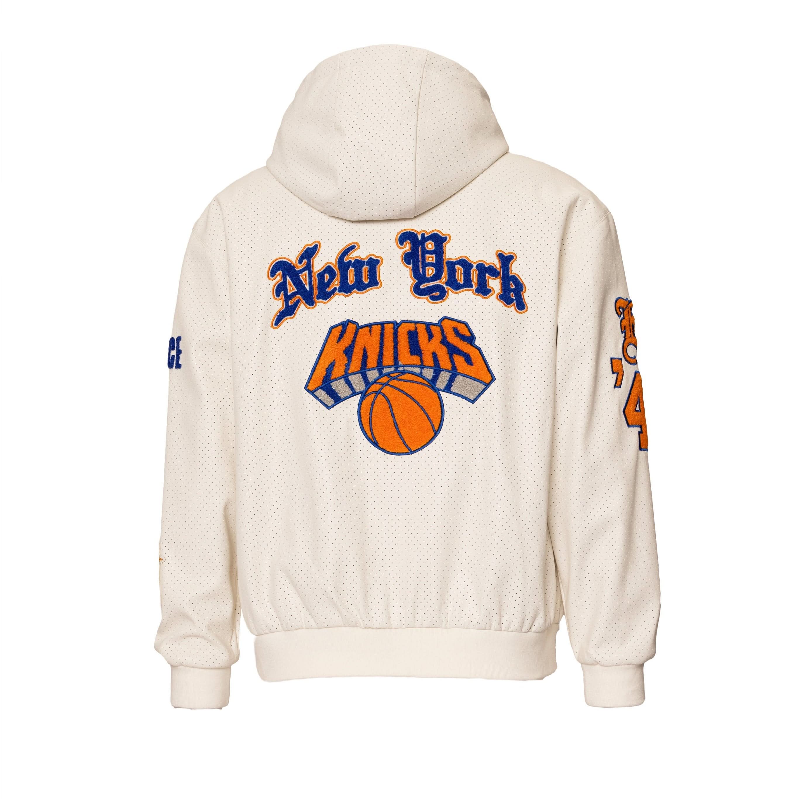New York Knicks 1946 Lightweight Vegan Zip-Up Hooded Jacket White