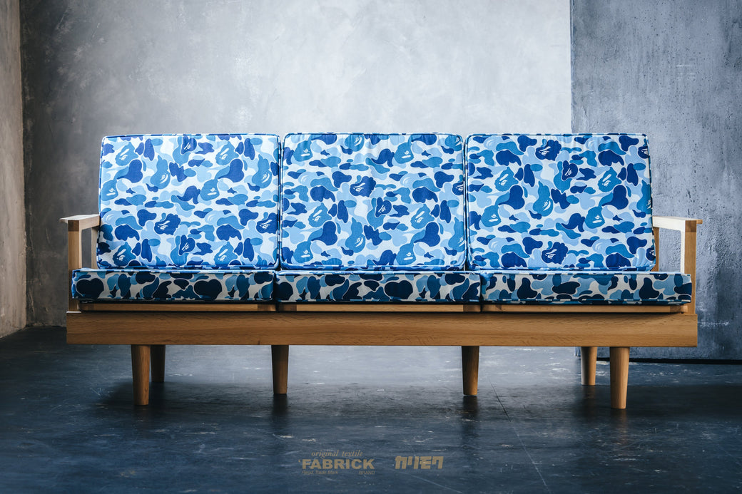 BAPE X FABRICK X KARIMOKU 】ABC CAMO THREE SEAT SOFA BAPE HOME