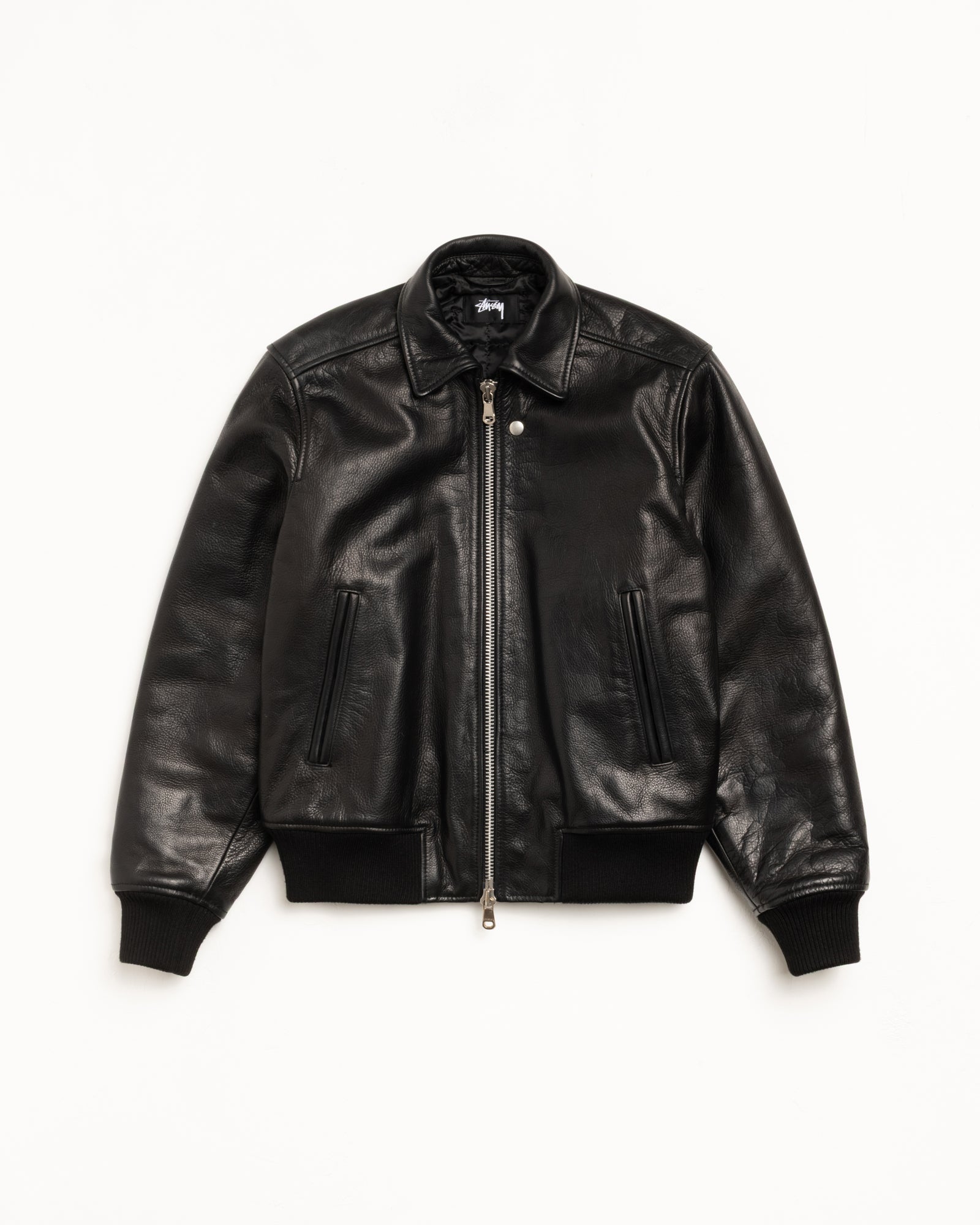 Leather Flight Jacket – Black | Outerwear | Stüssy Japan