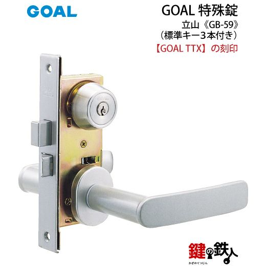 GOAL TTXの刻印のレバーハンドル内外、シリンダー、部屋内のサムターン