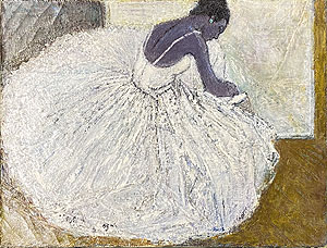 荻太郎「バレリーナ」油彩 1974年