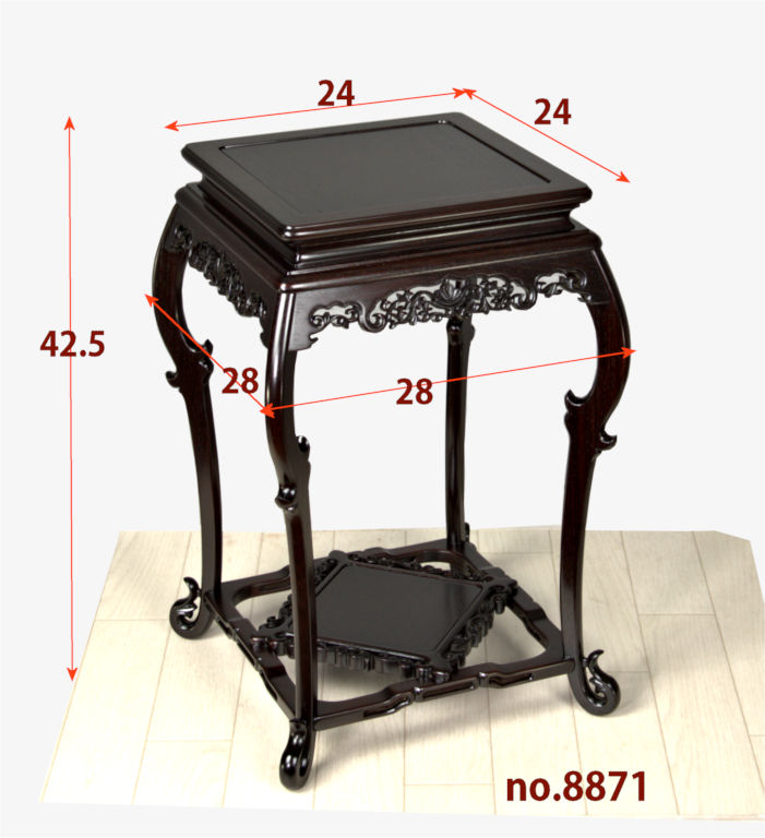 花台: 紫檀 隆造作 高卓 三重 高さ42.5 大阪唐木指物 no.8871 / 唐木