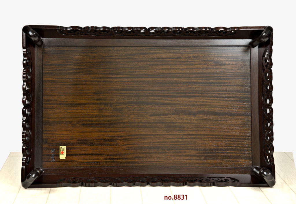 花台: 紫檀 柊谷作 唐草彫り 1.8尺 平台 大阪唐木指物 no.8831 / 唐木