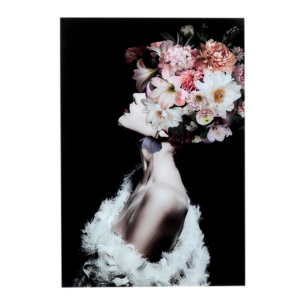 フラワリービューティー 80x120cm ガラスアート ｜【KARE】ドイツの