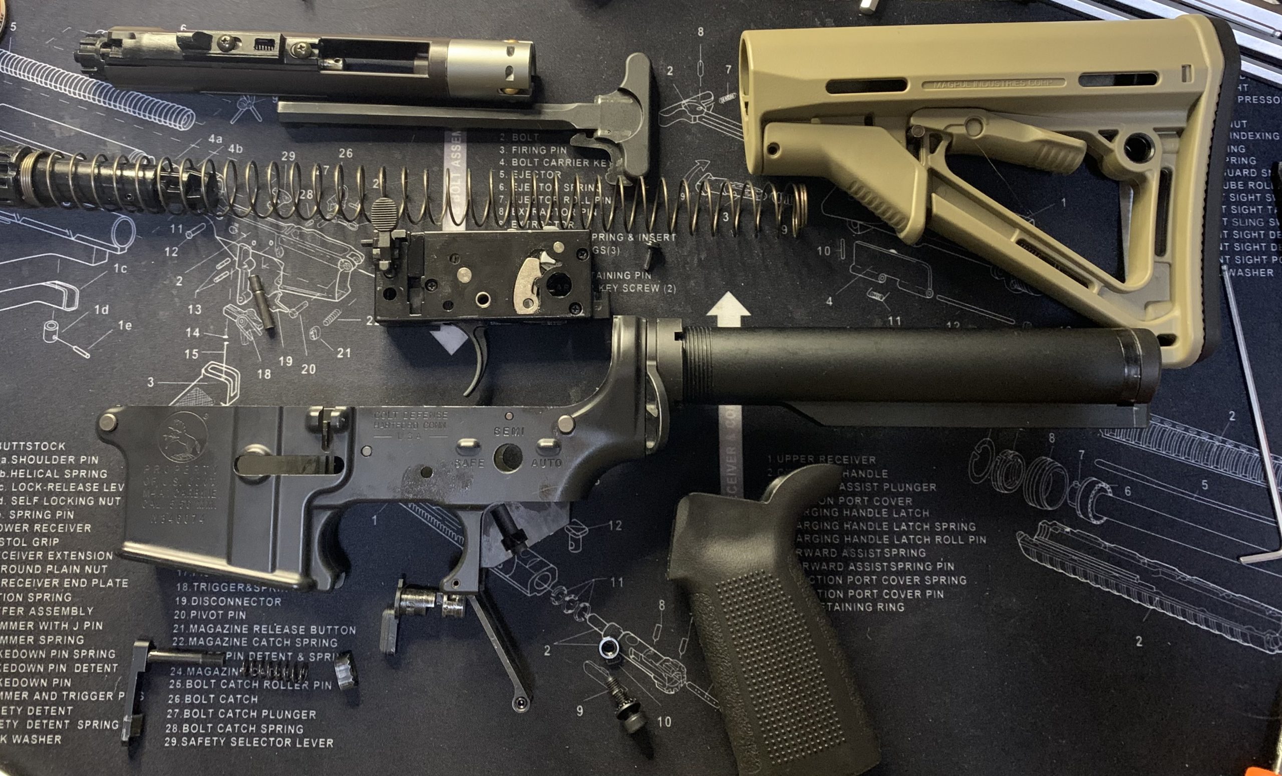 詳細不明 アッパー、ロアレシーバー、スチールボルトキャリア