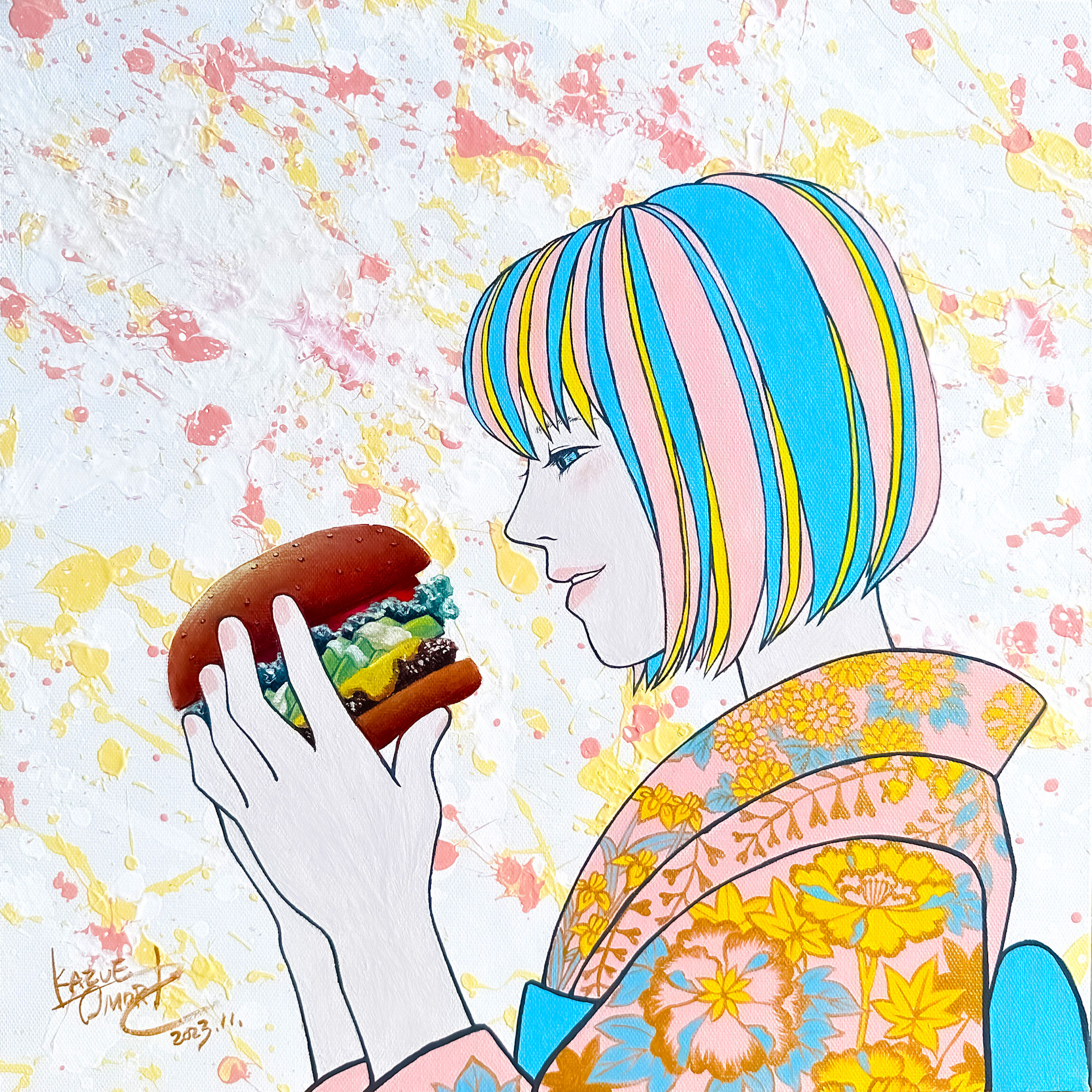 アクリル画『素晴らしき人生』 | 美術家 大森かずえ / Artist Kazue Omori