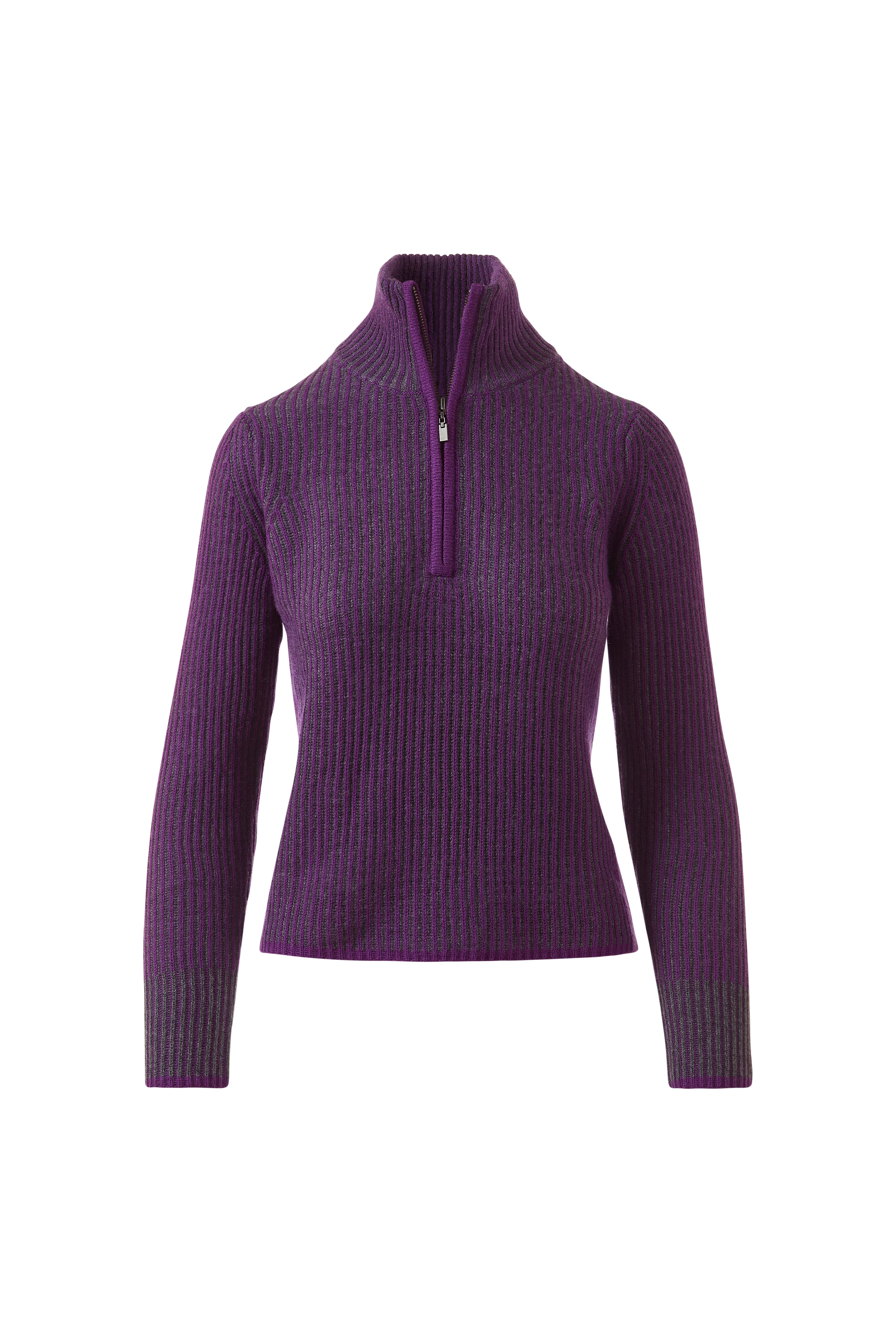 PLAITED RIB ZIP MOCK – Kinross Cashmere