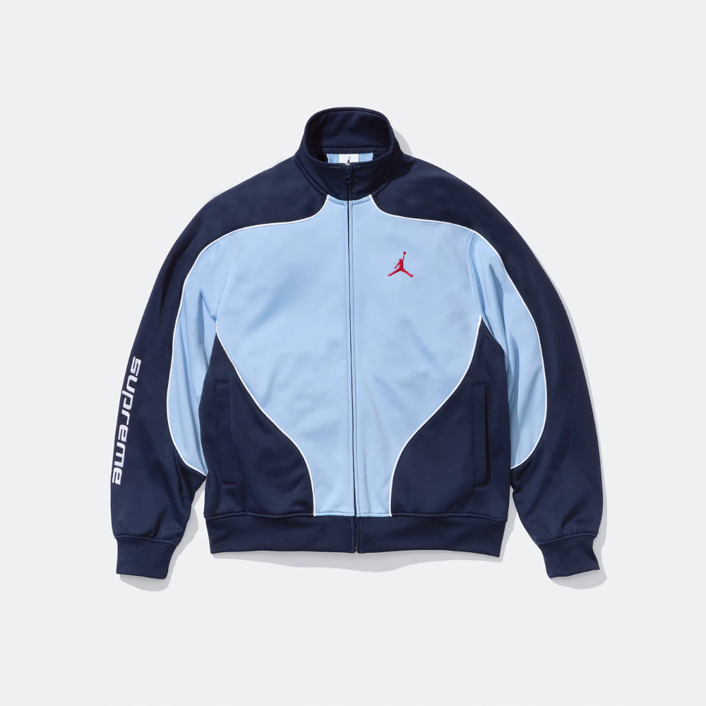 Supreme x Air Jordan Tricot Track Jacket (Light Blue) (FW24
