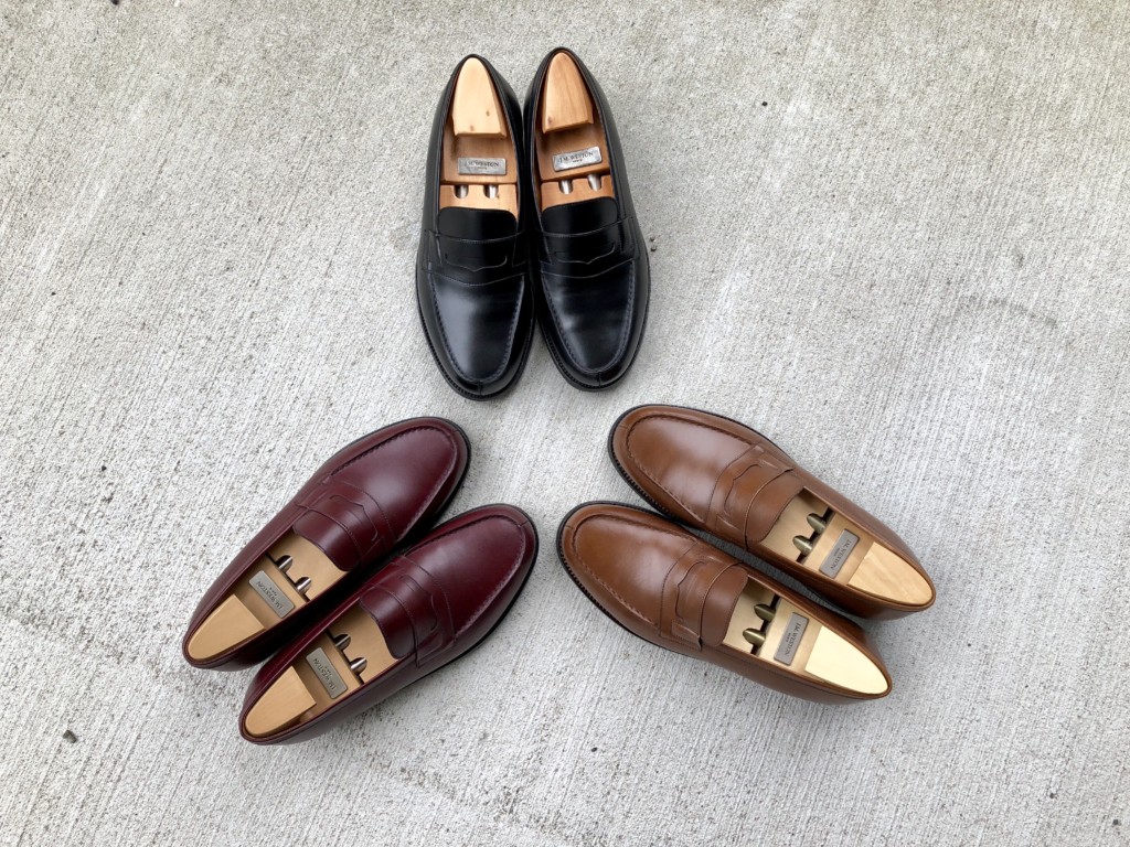JMウエストン#180シグニチャーローファー3足（ブラック、タン
