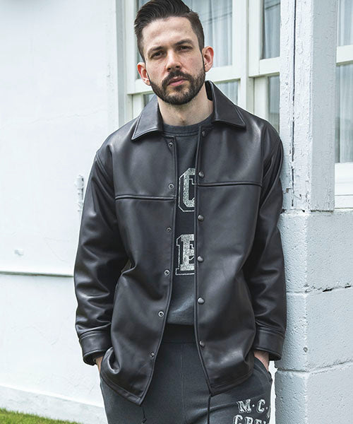 MR.OLIVE / SKOOKUM COLLABORATION / LAMB LEATHER COACH JACKET