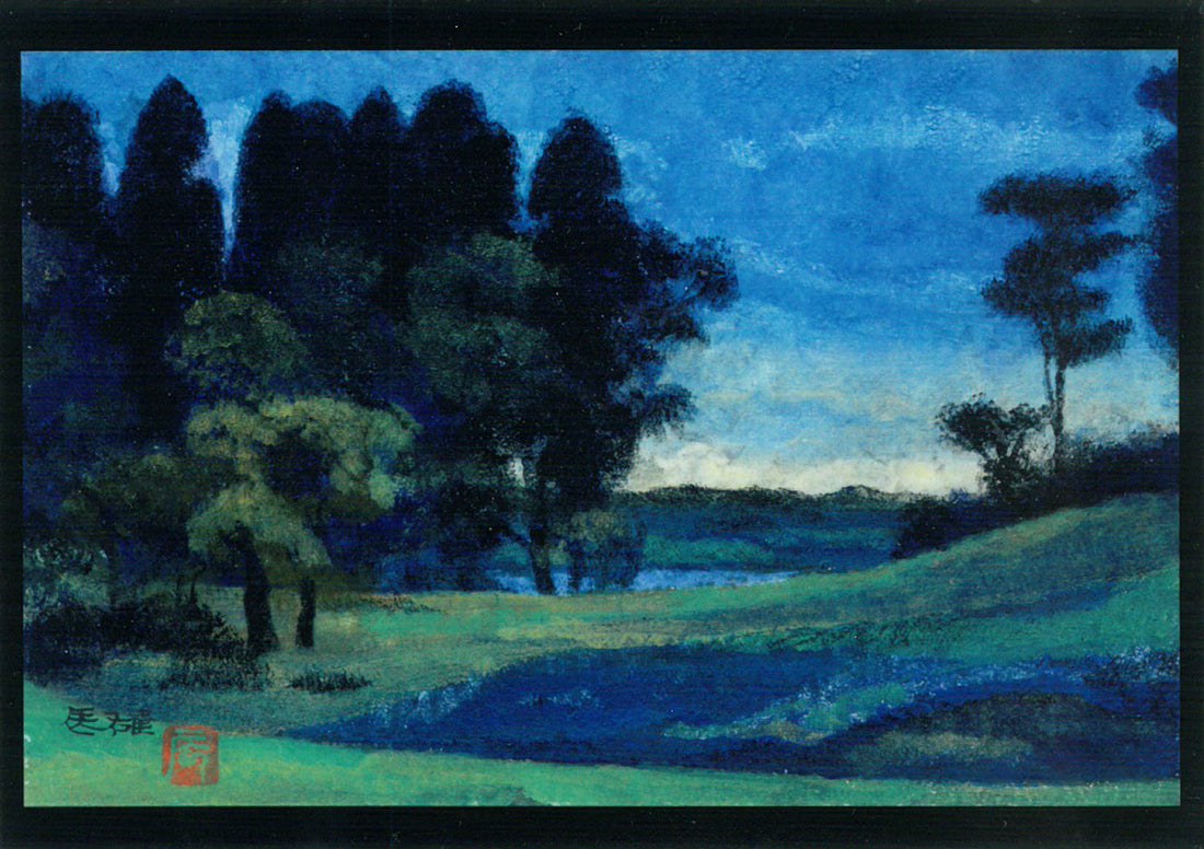 高山辰雄「野」日本画・P6号 絵画買取・販売の小竹美術