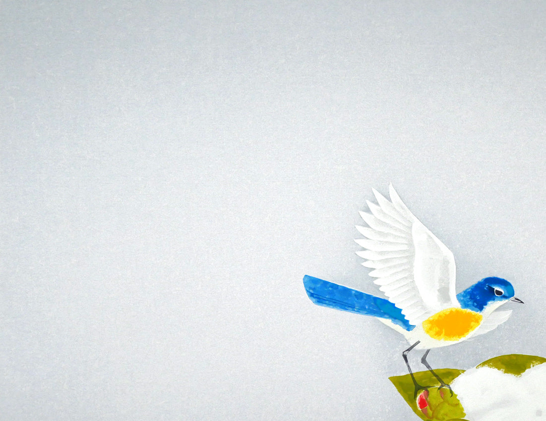 上村淳之「雪椿」シルクスクリーン版画 絵画買取・販売の小竹美術