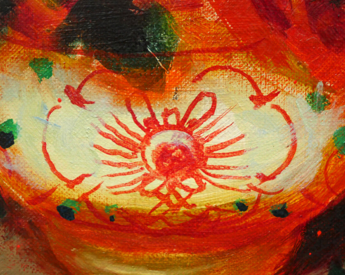 山本彪一「薔薇」油絵・F3号 絵画買取・販売の小竹美術