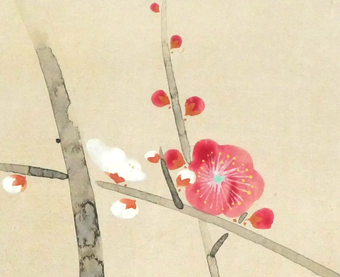 前田青邨「紅梅」日本画・10号大 絵画買取・販売の小竹美術