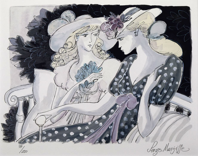 サージ マルジス(Serge Marjisse)「Les Confidences」リトグラフ 絵画