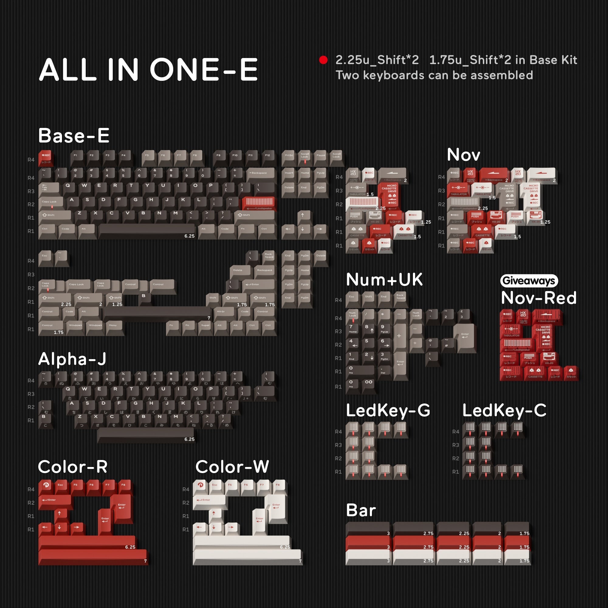 GBEXTRAS] GLOVE x DOMIKEY HX-20 Cherry Profile Keycaps doubleshot