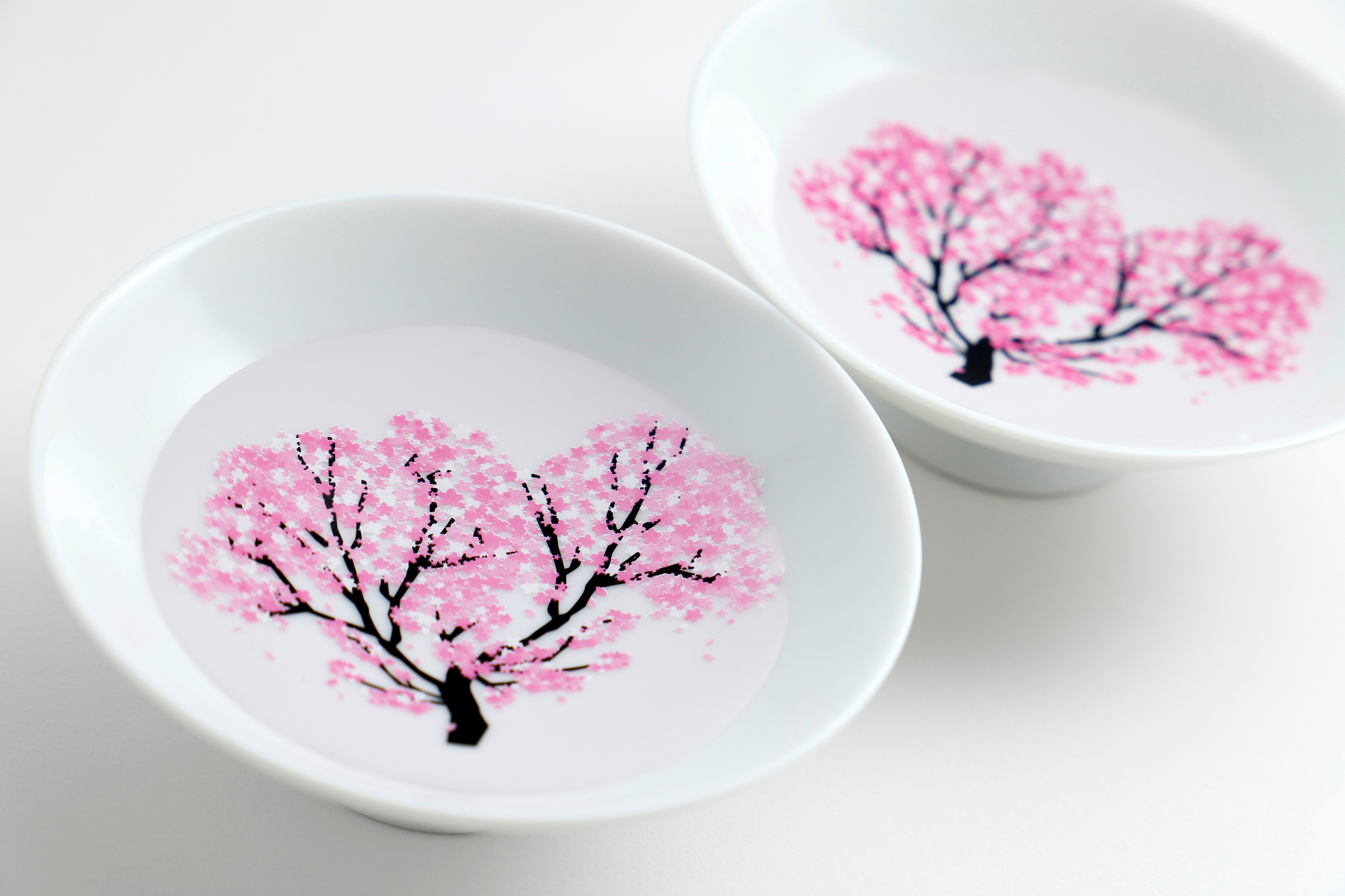 冷たい飲み物を注ぐと桜が浮き出る平盃 | の酒器・グラス | クラフト酒