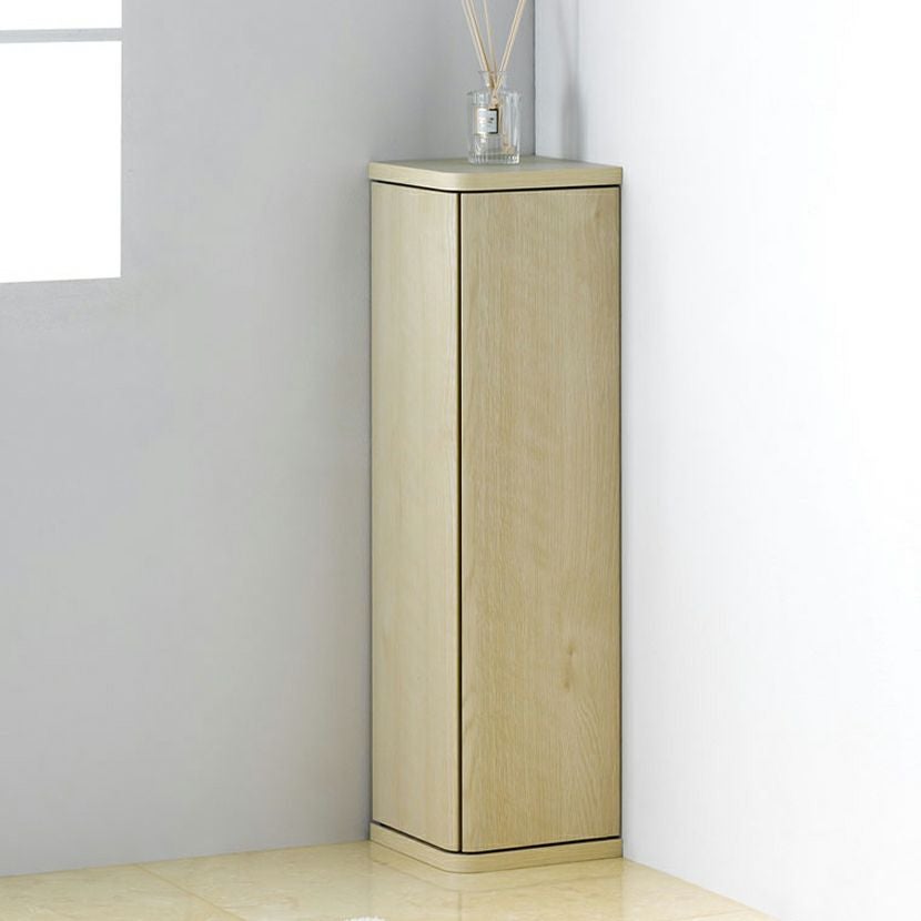 幅19cm コーナーキャビネット エルフォルム 木目調 扉付き 可動棚