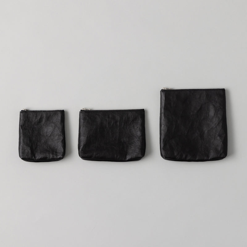 レザージップポーチ Zip pouch D S 黒 – kuros.style