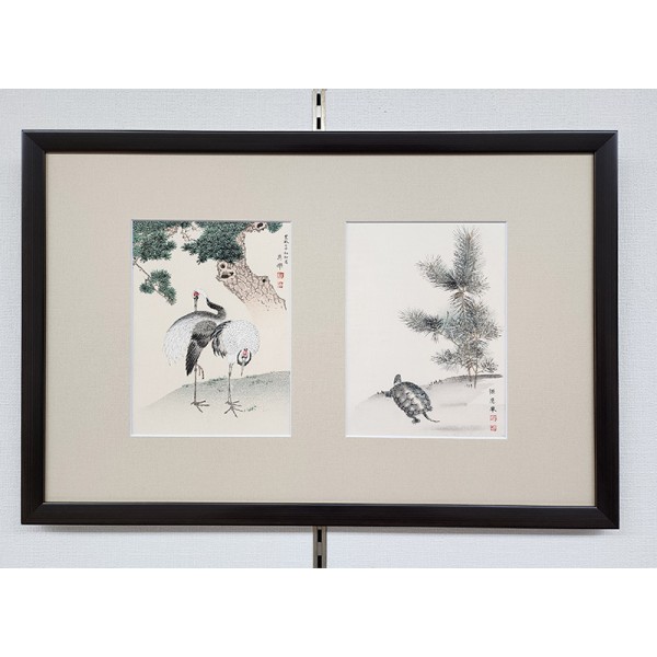 鶴亀図額装ー円山応挙 木版画 Okyo Maruyama Woodcut | 芸艸堂 版元