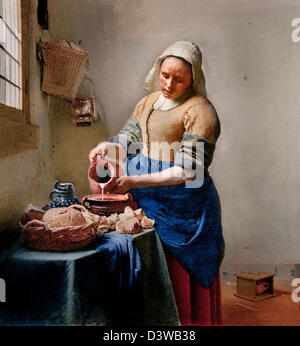 Johannes Vermeer - Het melkmeisje Stock Photo - Alamy