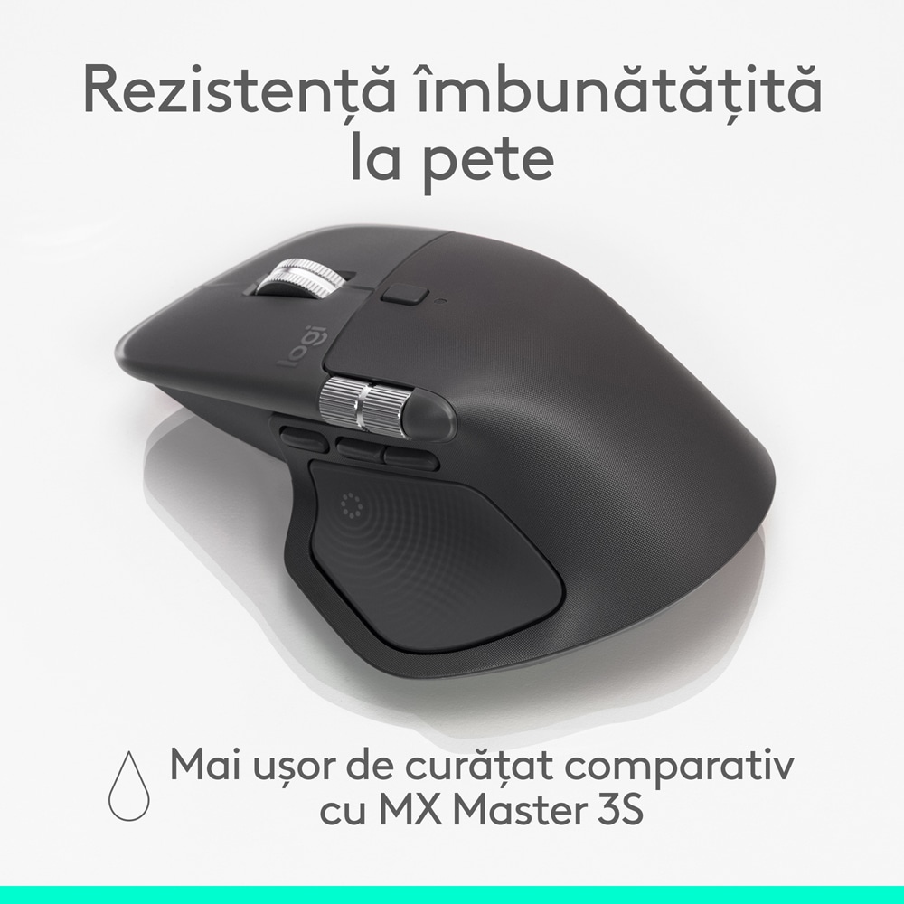 Mouse Wireless LOGITECH MX Master 4, 8000 dpi, Bluetooth, grafit
