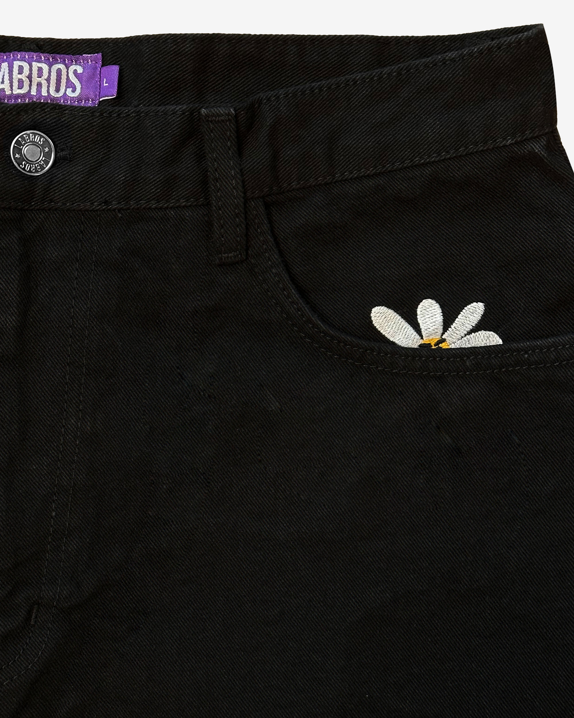 Smart Daisy Baggy Jeans (Black) - LABROS