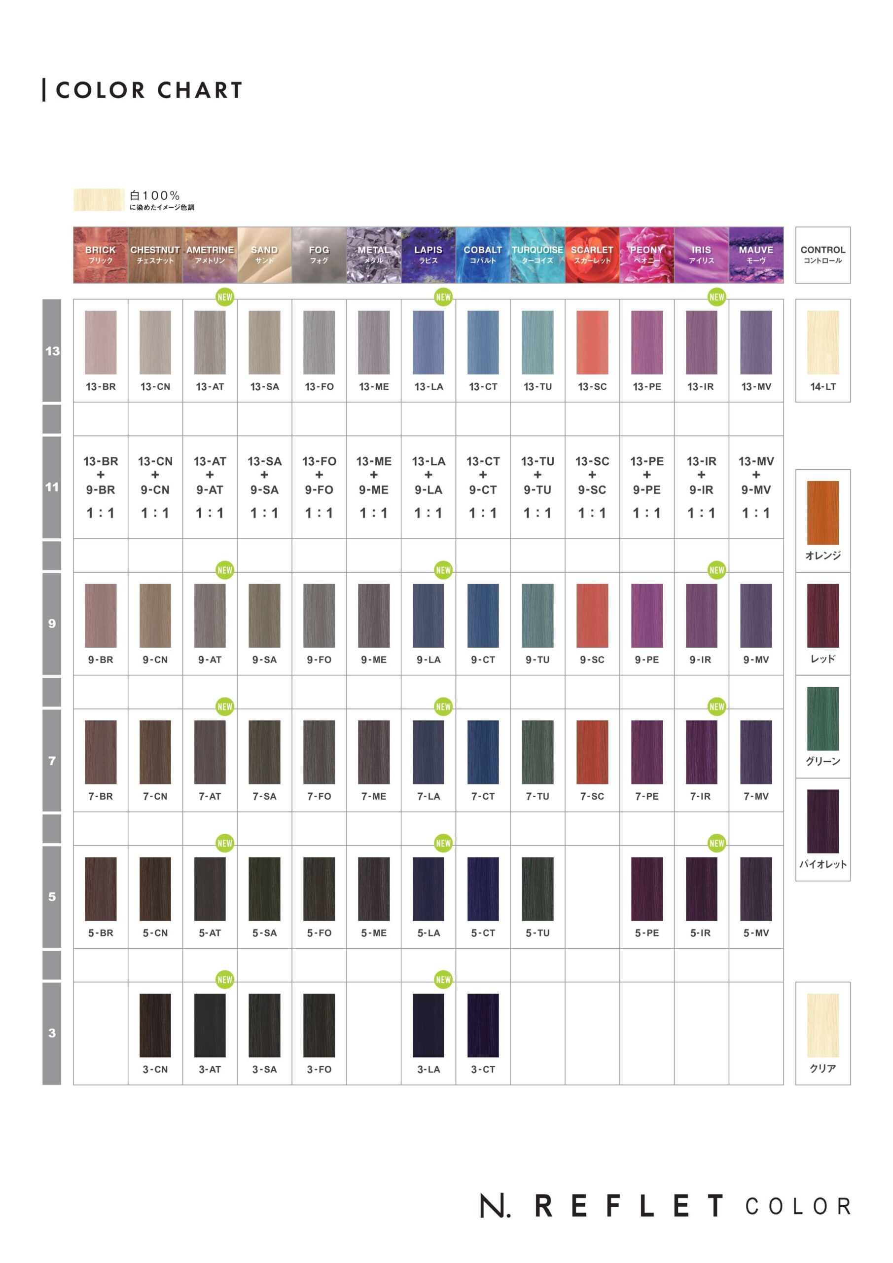 N.ルフレカラーとは？チャート＆人気色ヘアカラーレシピ13選を徹底解説