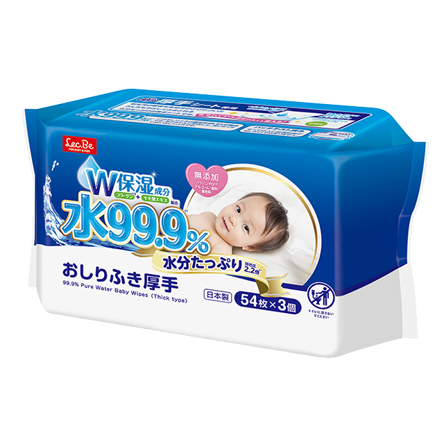 99.9水分たっぷりおしりふき厚手 w54枚×3 - Lec.Be